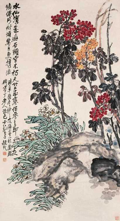 赵云壑 辛酉(1921)年作 岁寒冰姿 镜心